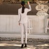 Women's Temperament Commuter Beige Suit Two-piece