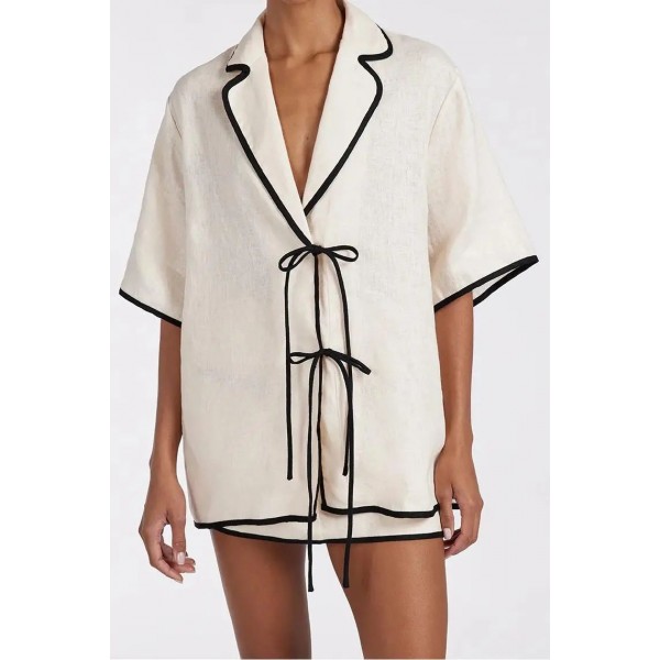 VON CREAM LINEN SHIRT
