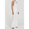 GINA WHITE LINEN ELASTIC WAIST PANT