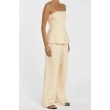 ZAHARA LEMON LINEN FRINGED PANT