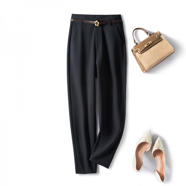 High Waist Casual Slim Nine-point Cigarette Pipe Suit Pants