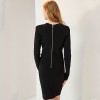 Elegant V-Neck Long Sleeve Knit Dress