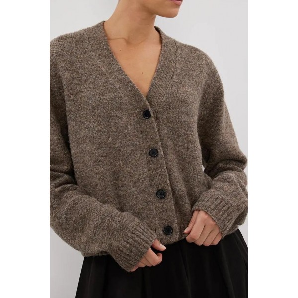 PIP CHOC MARLE KNIT CARDIGAN