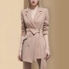 Temperament Mid-length Double-breasted Irregular Waist Blazer