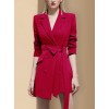 Temperament Mid-length Double-breasted Irregular Waist Blazer