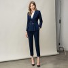 Women's Professional Commuter Double Breasted Navy Blue Suit