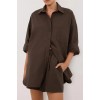 RHEA BITTER CHOC COTTON SHIRT