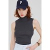 Half Turtleneck Sleeveless Knit Tank Top