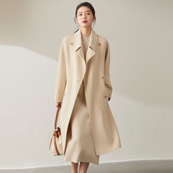 Winter Double-sided Cashmere Coat Collar Bathrobe Wool Coat