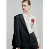 Rose Embroidered OL Commuter Cotton Linen Shirt