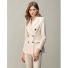 Beige White Professional Women's Autumn Winter Slim Fit Suit Set