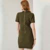 Knitted Short Sleeve V-Neck Knitted Short Sleeve Dress
