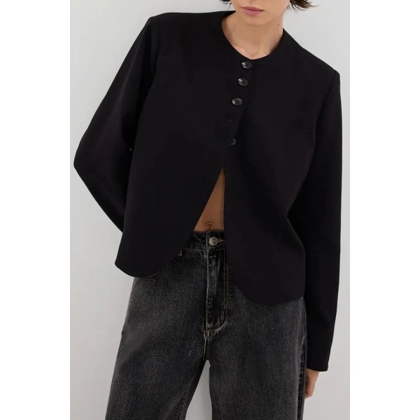 RYAN BLACK CROPPED BLAZER