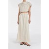 AMY NATURAL LINEN MIDI SKIRT