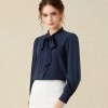 H-shaped Bow Chiffon Shirt Blouse