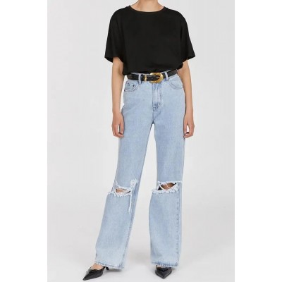 ARCHIE BLUE HIGH RISE RIPPED JEAN