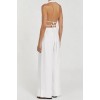 GINA WHITE LINEN ELASTIC WAIST PANT