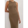 BLOOM OLIVE CROCHET KNIT MAXI DRESS