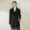 Winter Women Double-faced Cashmere Coat Camel Double-breasted Pure Wool Coat