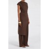 RIO BITTER CHOC DRAPED TUNIC TOP