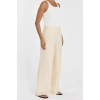 ZAHARA LEMON LINEN FRINGED PANT