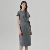 Fashionable Temperament Commuter Waist Gray Suit Dress
