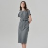 Fashionable Temperament Commuter Waist Gray Suit Dress